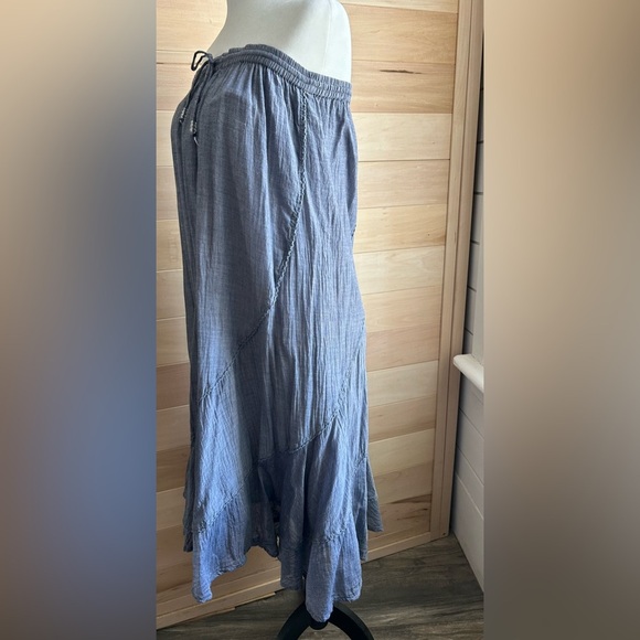 Denver Hayes, sleeveless dress, or skirt,Size L, Blue, tie top/waist - Picture 4 of 11